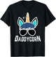 Daddycorn Unicorn Daddy And Baby Father's Day T-Shirt - T-Shirt | Black