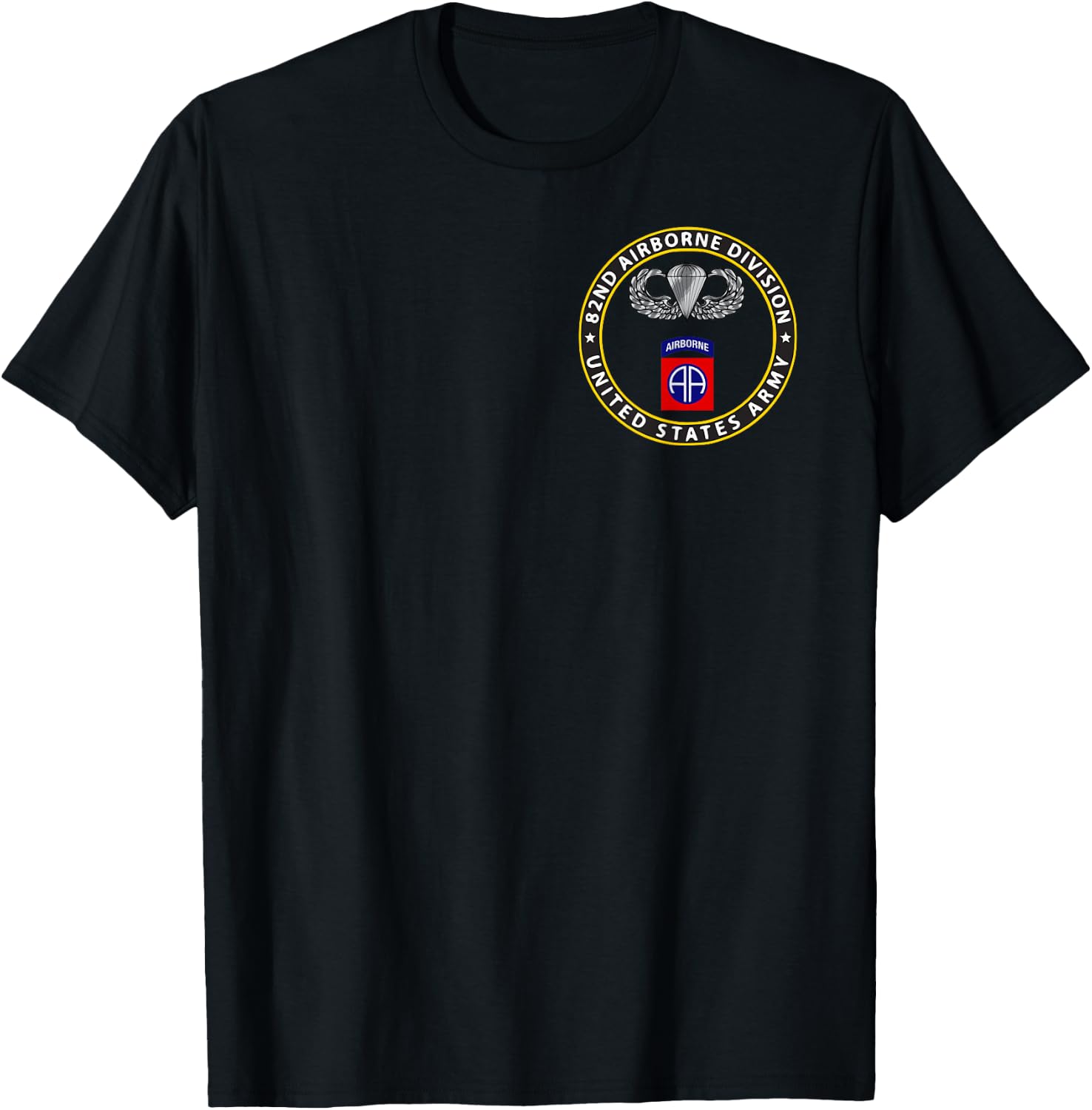 82nd Airborne Division - Parachutist Wings - Paratrooper T-Shirt - T-Shirt | Black