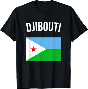 Djibouti Djiboutian Flag & Vacation Gift T-Shirt - T-Shirt | Black