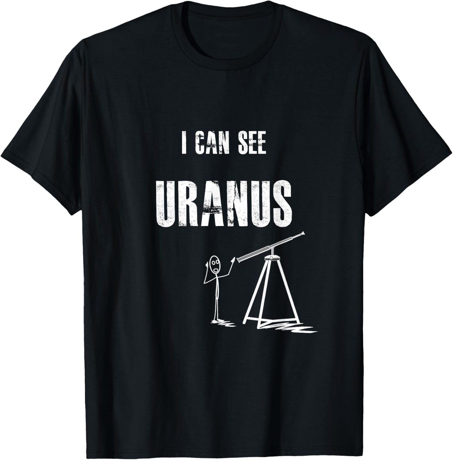 Funny and Cheeky I can See Uranus T-Shirt - T-Shirt | Black