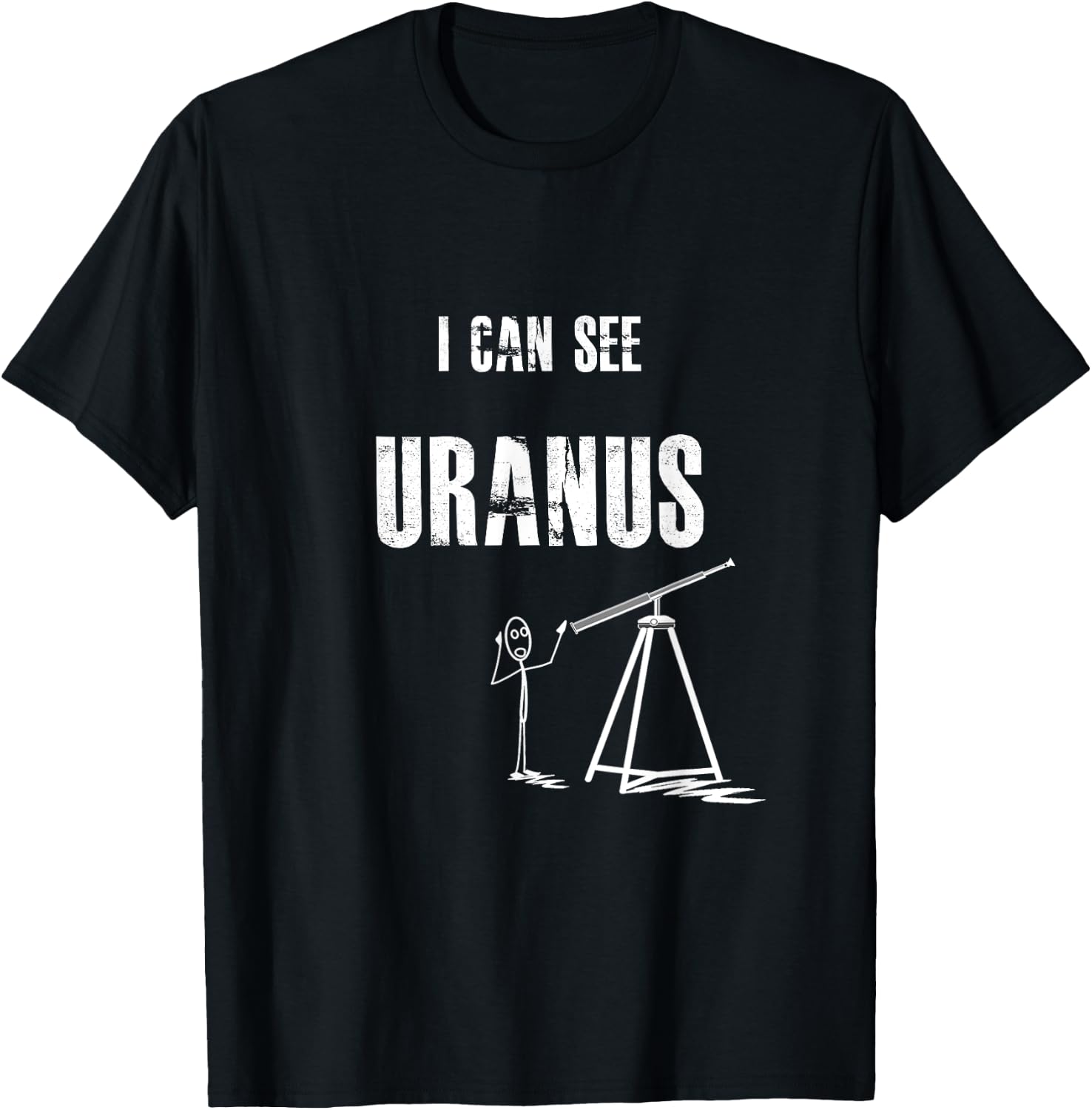 Funny and Cheeky I can See Uranus T-Shirt - T-Shirt | Black