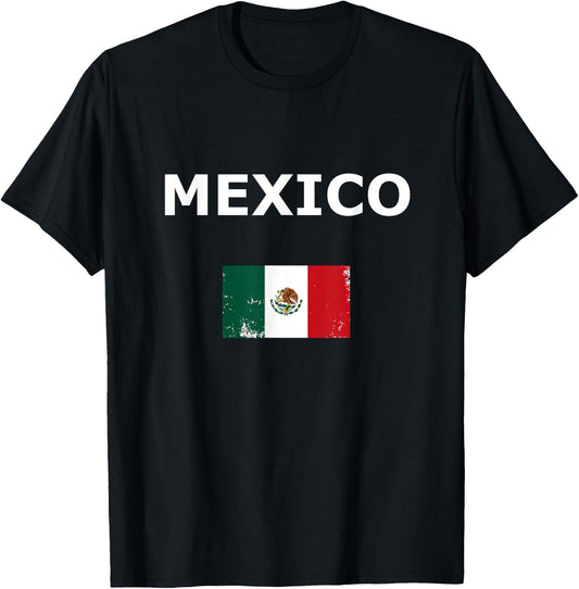 Mexico Flag and Mexican T-Shirt - T-Shirt | Black