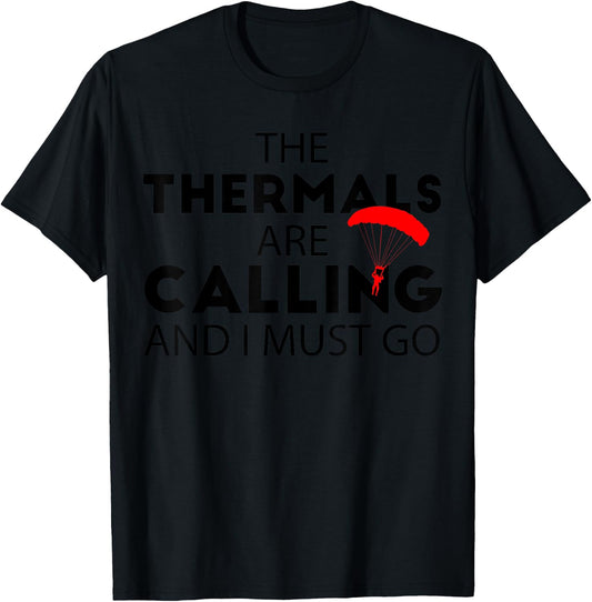 Paragliding Shirt | Paraglider in a Thermal Pilot T-Shirt - T-Shirt | Black