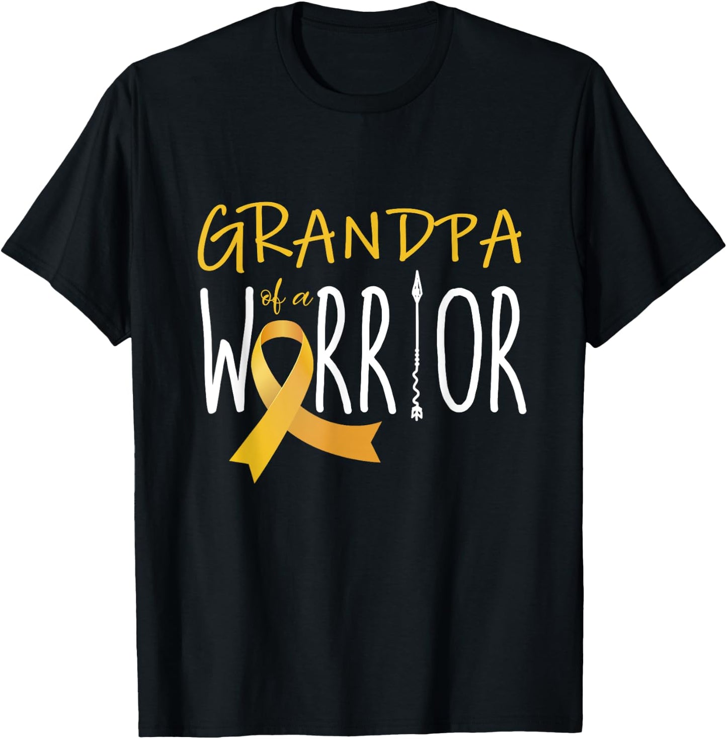 Childhood cancer awareness Grandpa of a warrior T-Shirt - T-Shirt | Black