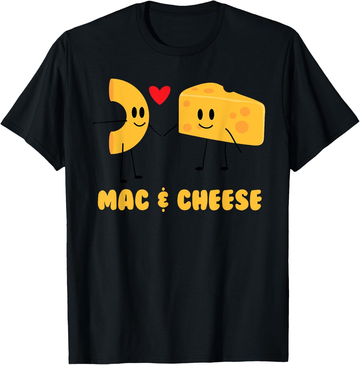 Funny Mac & Cheese Love Food - Cute Veggie Gift T-Shirt - T-Shirt | Black