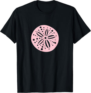 Pink Silver Sand Dollar Nautical Beachy Summer T-Shirt - T-Shirt | Black