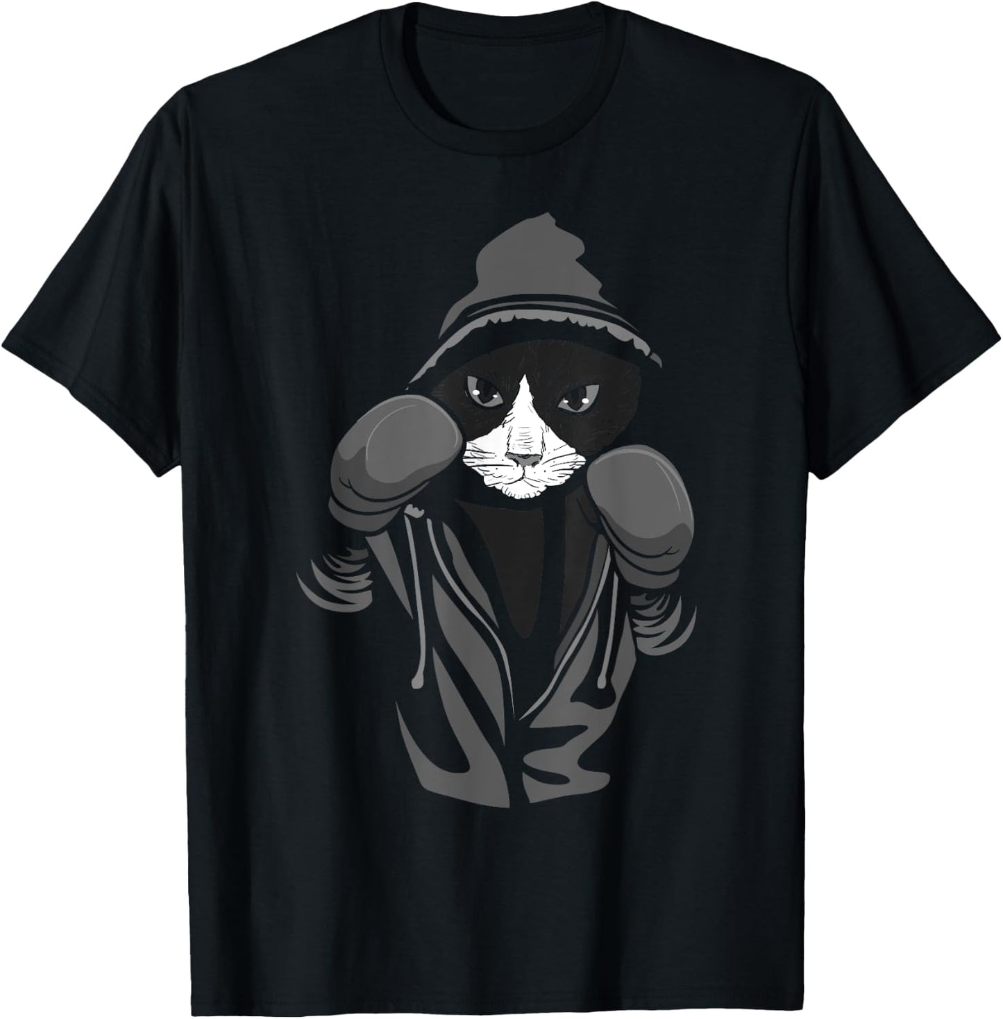 Cat Boxing | Creative Animal Lovers Cool Boxer Gift T-Shirt - T-Shirt | Black