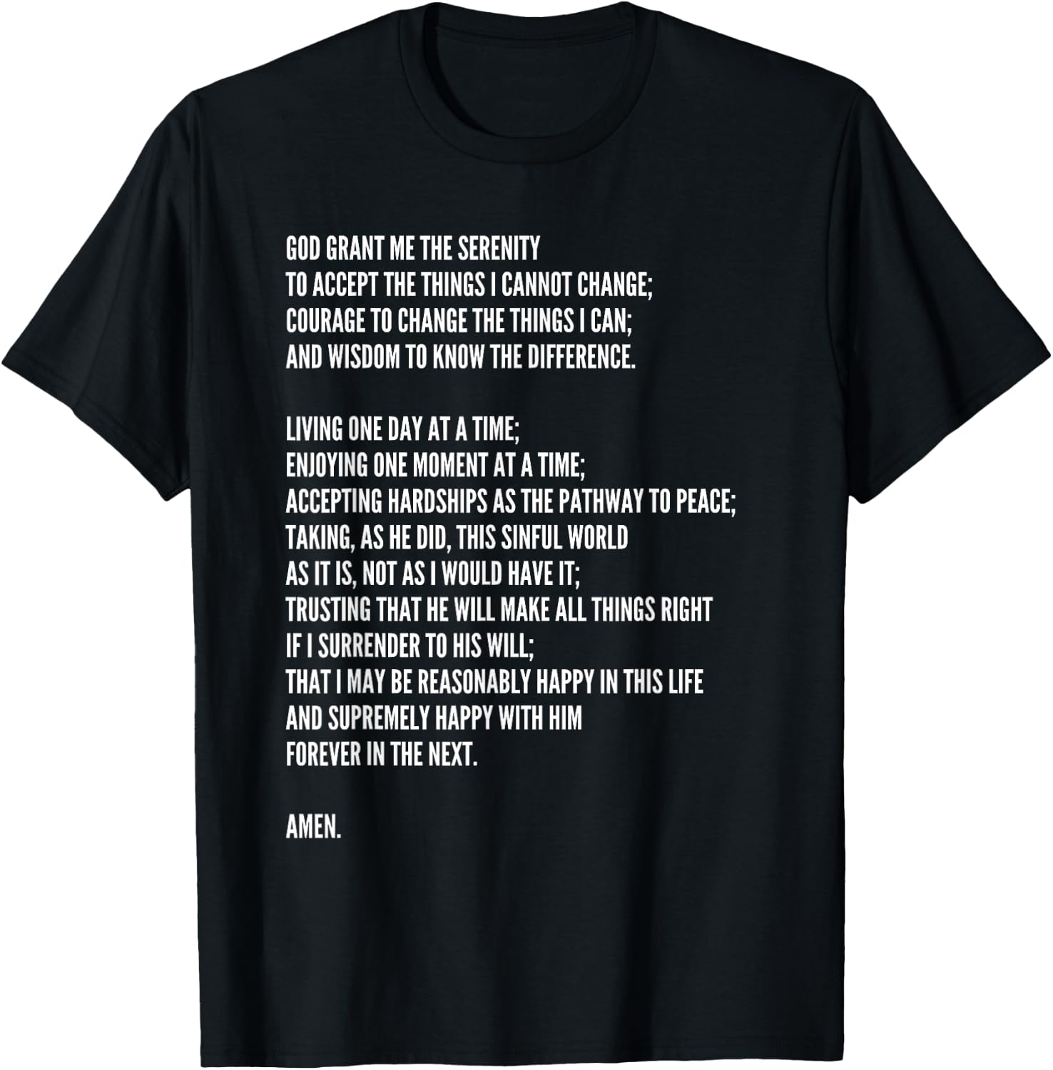 Serenity Prayer T-Shirt - T-Shirt | Black