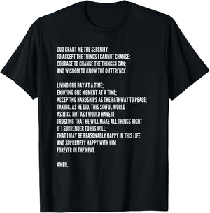 Serenity Prayer T-Shirt - T-Shirt | Black