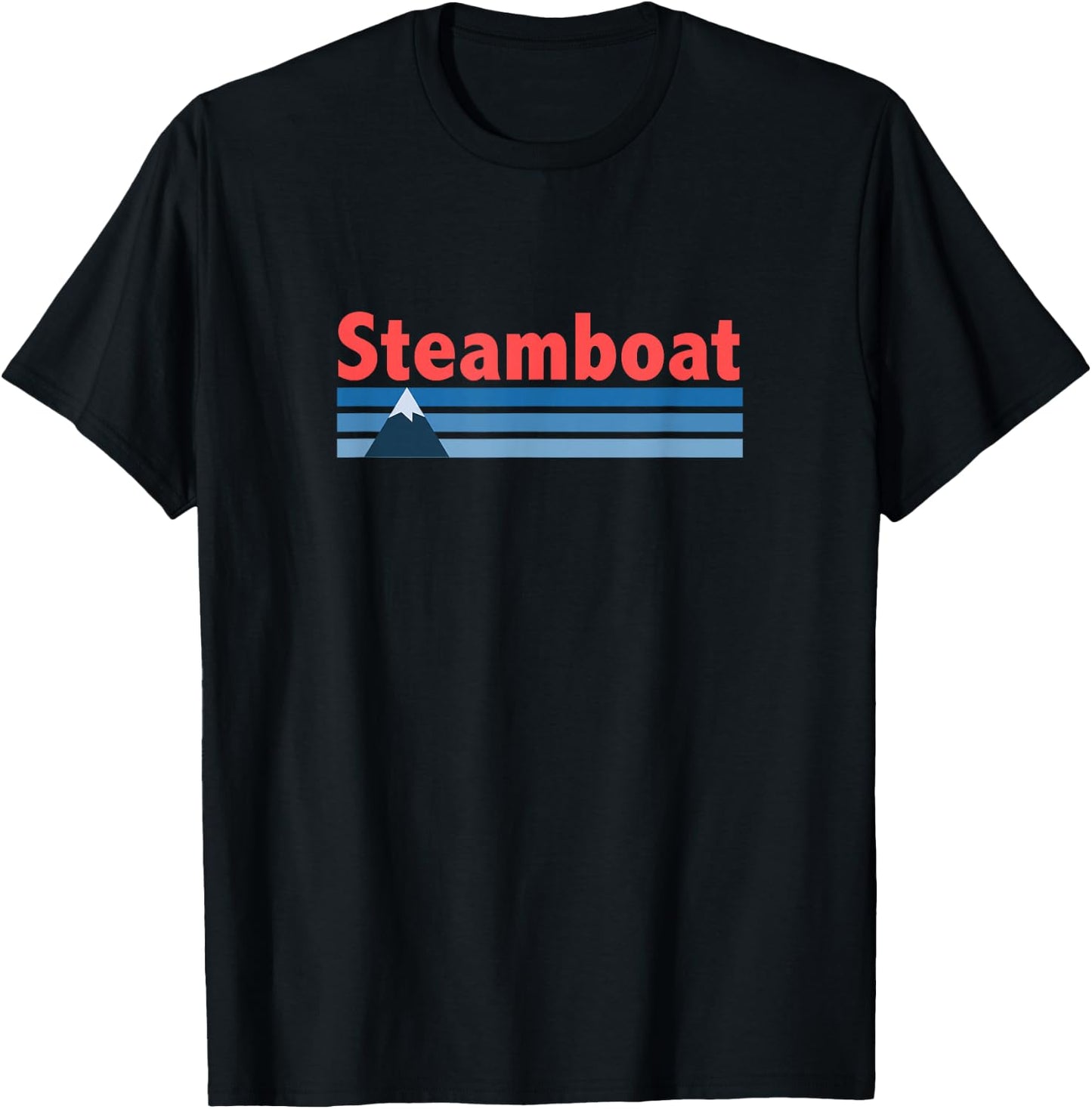 Retro Style Mountain - Steamboat Springs Colorado T-Shirt - T-Shirt | Black