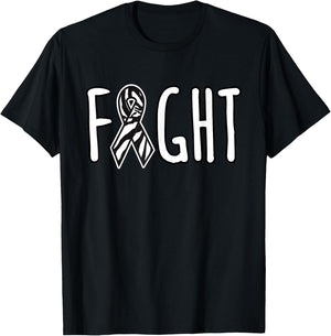 NET Fight Cancer Awareness Zebra Ribbon Walk Group Support T-Shirt - T-Shirt | Black