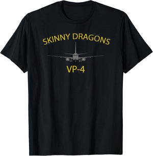 VP-4 "Skinny Dragons" P-8 Poseidon Patrol Squadron T-Shirt - T-Shirt | Black
