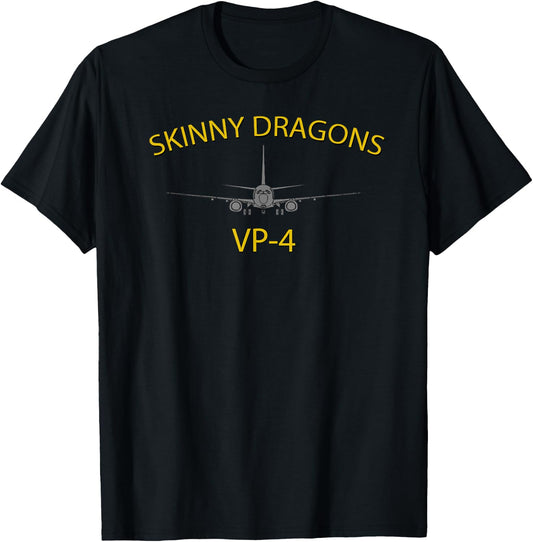 VP-4 "Skinny Dragons" P-8 Poseidon Patrol Squadron T-Shirt - T-Shirt | Black