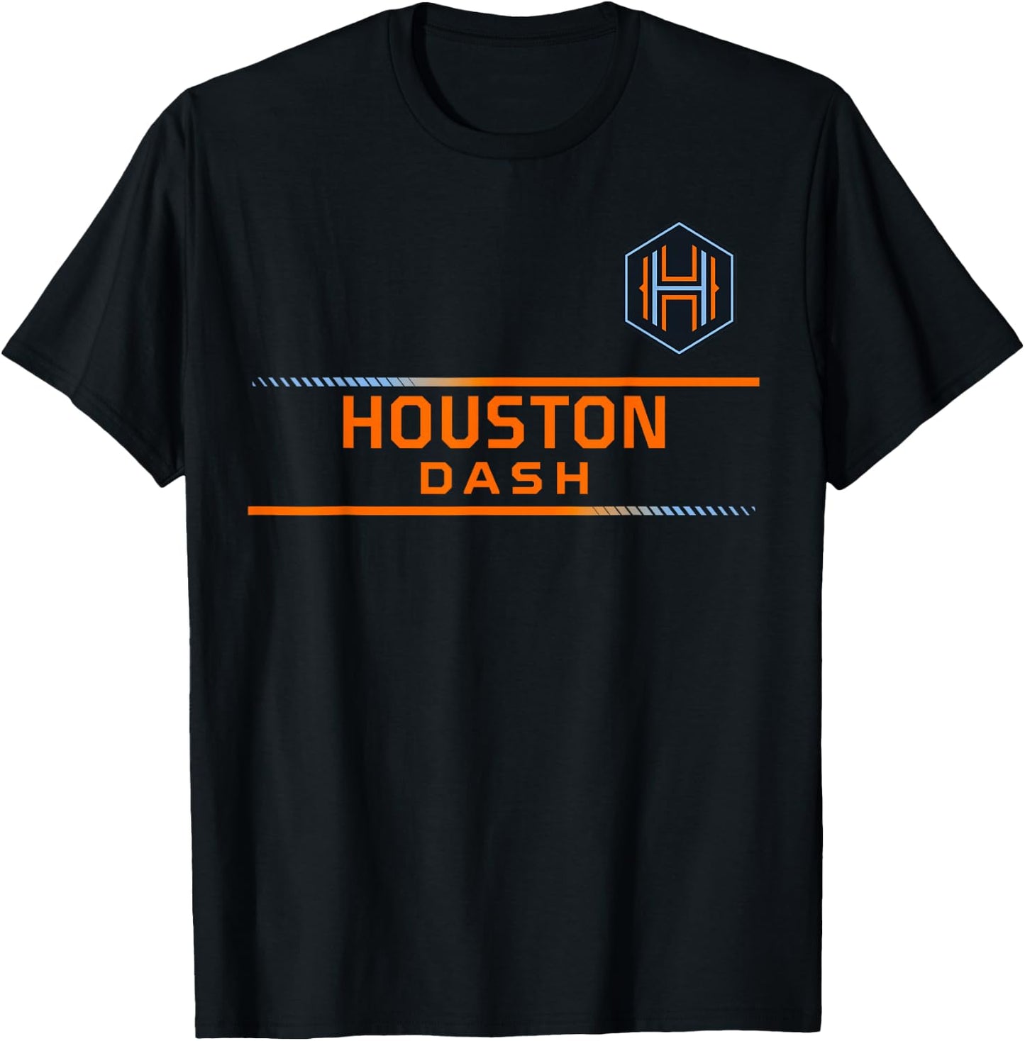 Officially Licensed Houston Dash Current Soccer NWSL Apparel T-Shirt - T-Shirt | Black