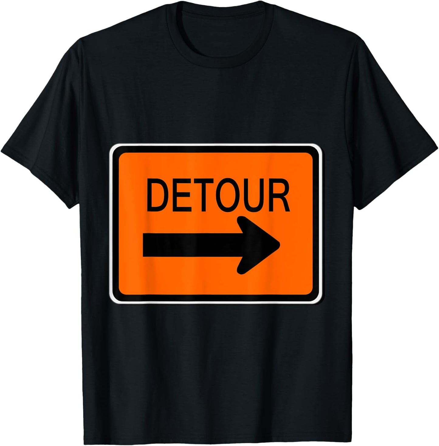 Detour Sign Simple Easy Halloween Costume T-Shirt - T-Shirt | Black