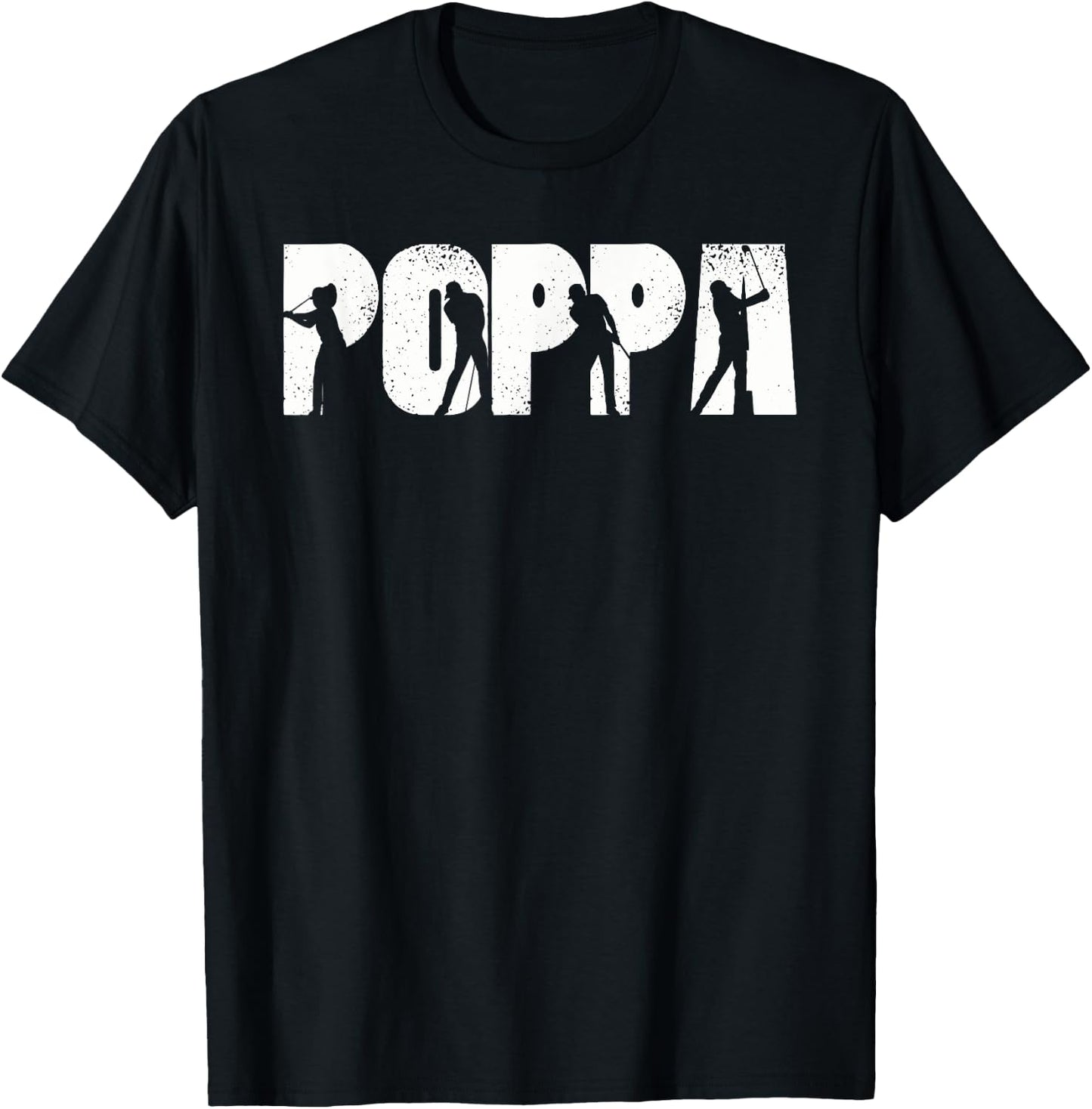 Poppa Golf Shirt Birthday Fathers Day Gifts For Dad Golfer T-Shirt - T-Shirt | Black