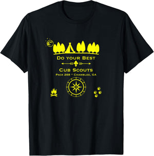 Scout Top With Motto Do Your Best And Pack 268 Featured T-Shirt - T-Shirt | Black