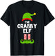 Funny The Crabby Elf Christmas Family Party Pajama T-Shirt - T-Shirt | Black