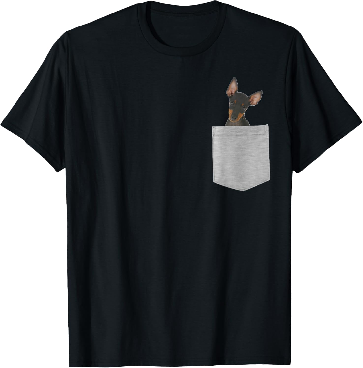 Dog in Your Pocket Manchester Terrier T-Shirt - T-Shirt | Black