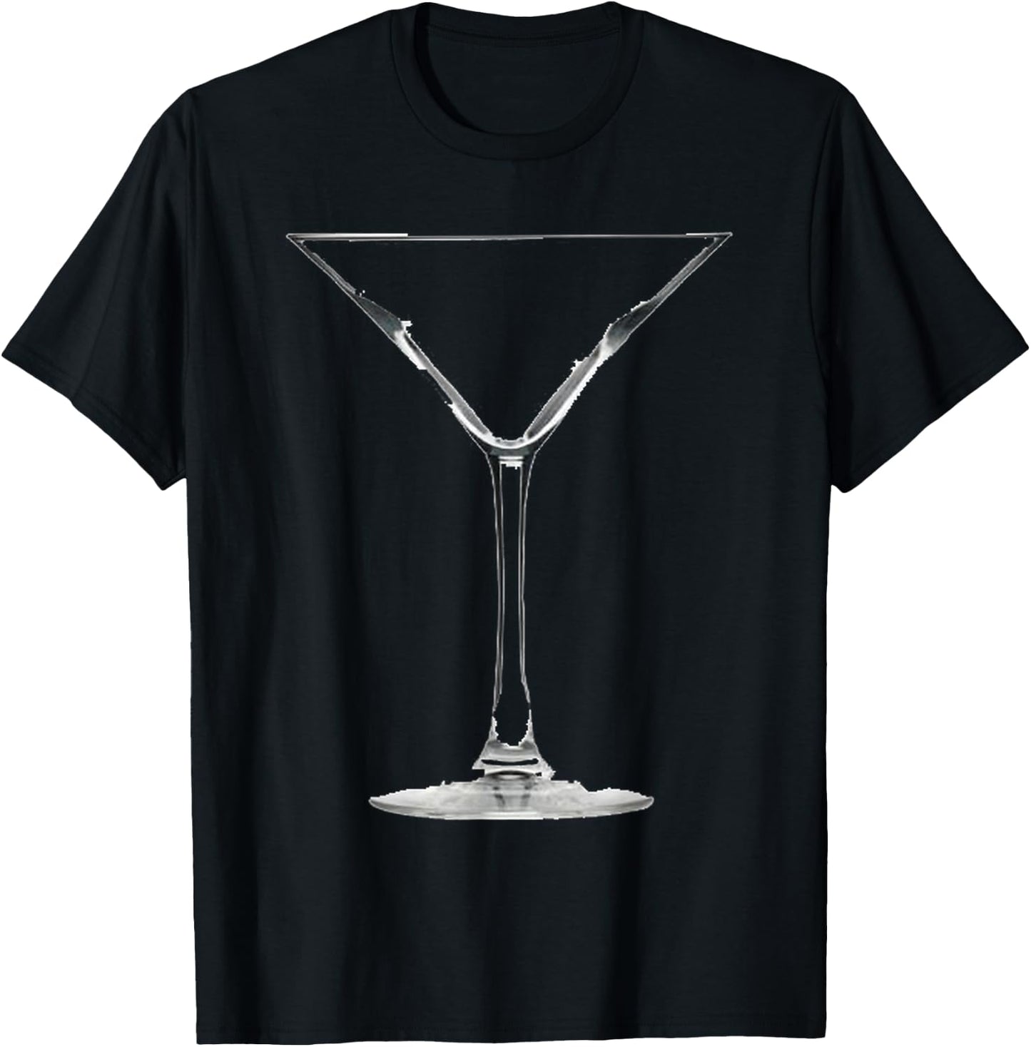 Cocktail Empty Martini Glass T-Shirt - T-Shirt | Black