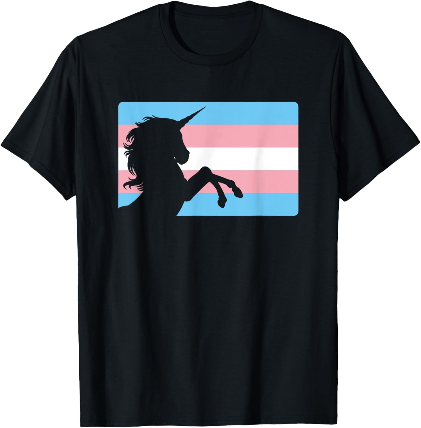 Transgender Unicorn Gift Trans Pride Flag Men Women Kids T-Shirt - T-Shirt | Black