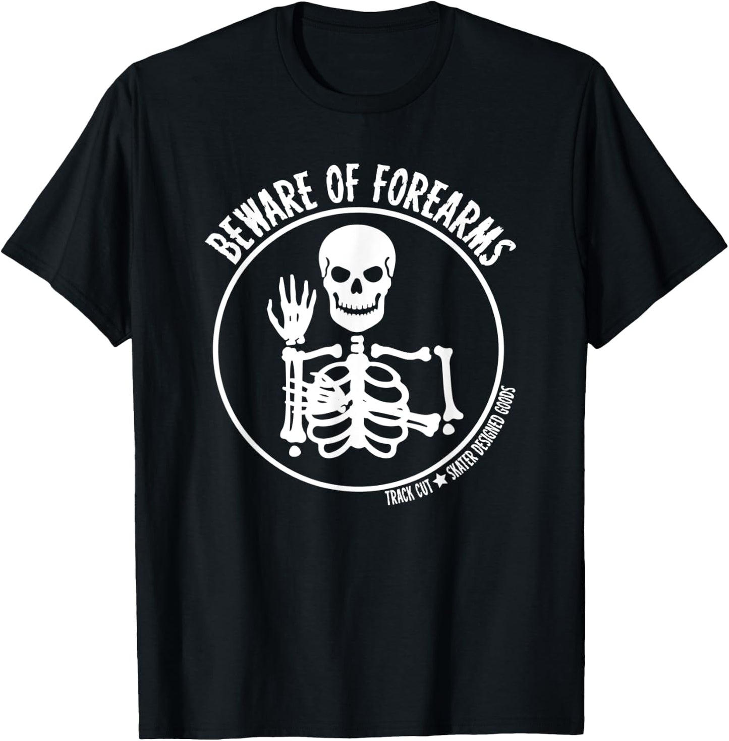 Roller Derby Beware of Forearms Halloween Skeleton T-Shirt - T-Shirt | Black