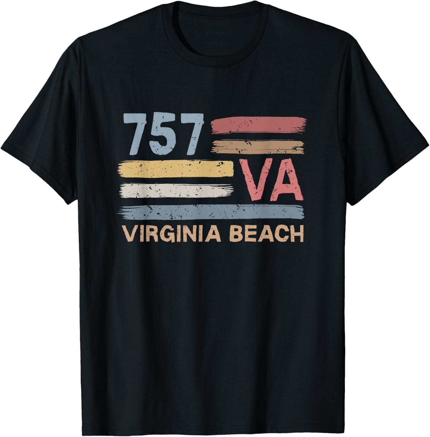 Retro Virginia Beach Area Code 757 Residents State Virginia Women Kids T-Shirt - T-Shirt | Black