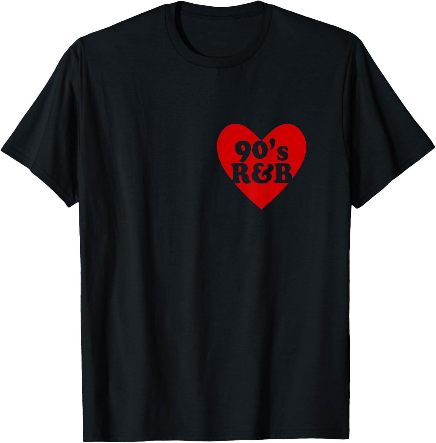 90's R&B Love Heart RnB Music T-Shirt - T-Shirt | Black