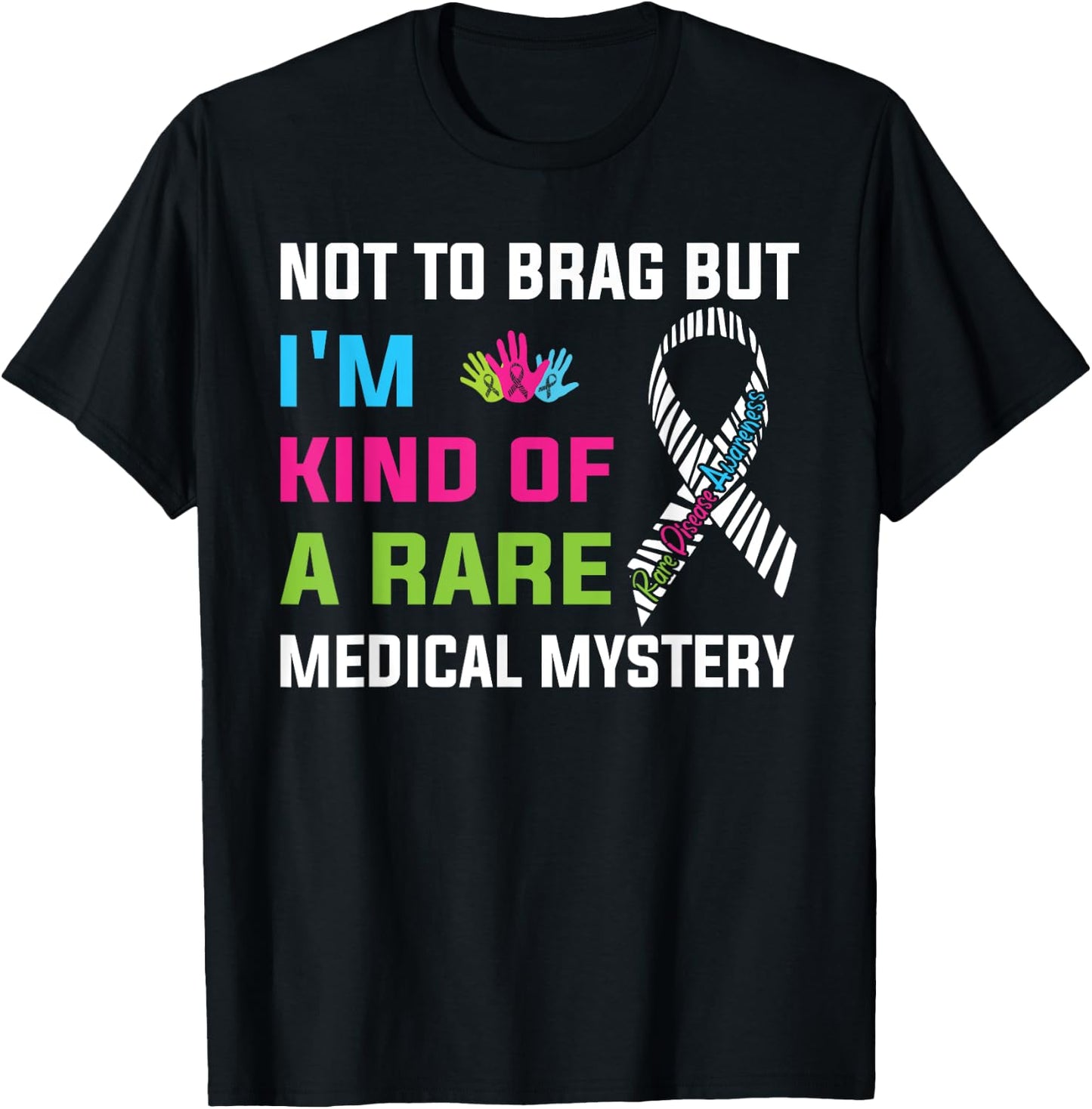 Rare Disease Awareness Day 2025 Rare Genes Zebra Ribbon T-Shirt - T-Shirt | Black