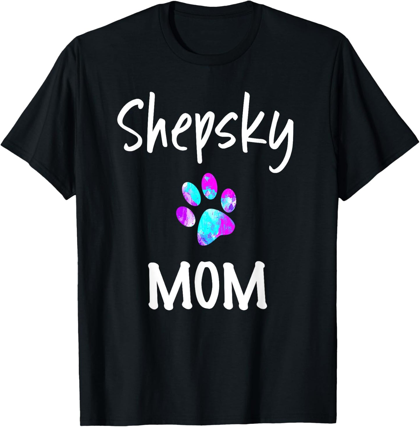 Shepsky Mom German Shepherd Husky Mix Dog Owner T-Shirt - T-Shirt | Black
