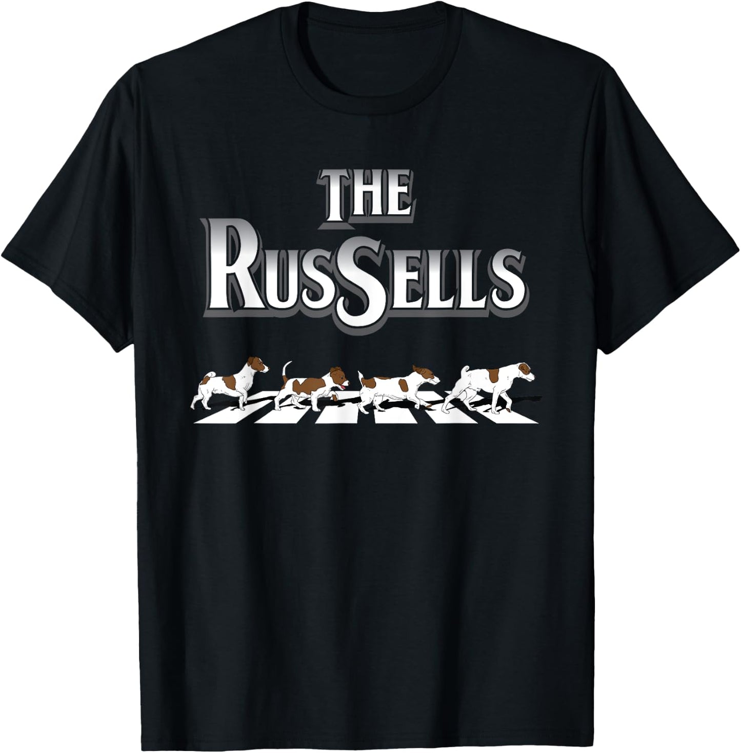 Jack Russells Funny Jack Russell Terrier JRT Dog Crosswalk Men Women Girls Kids T-Shirt - T-Shirt | Black