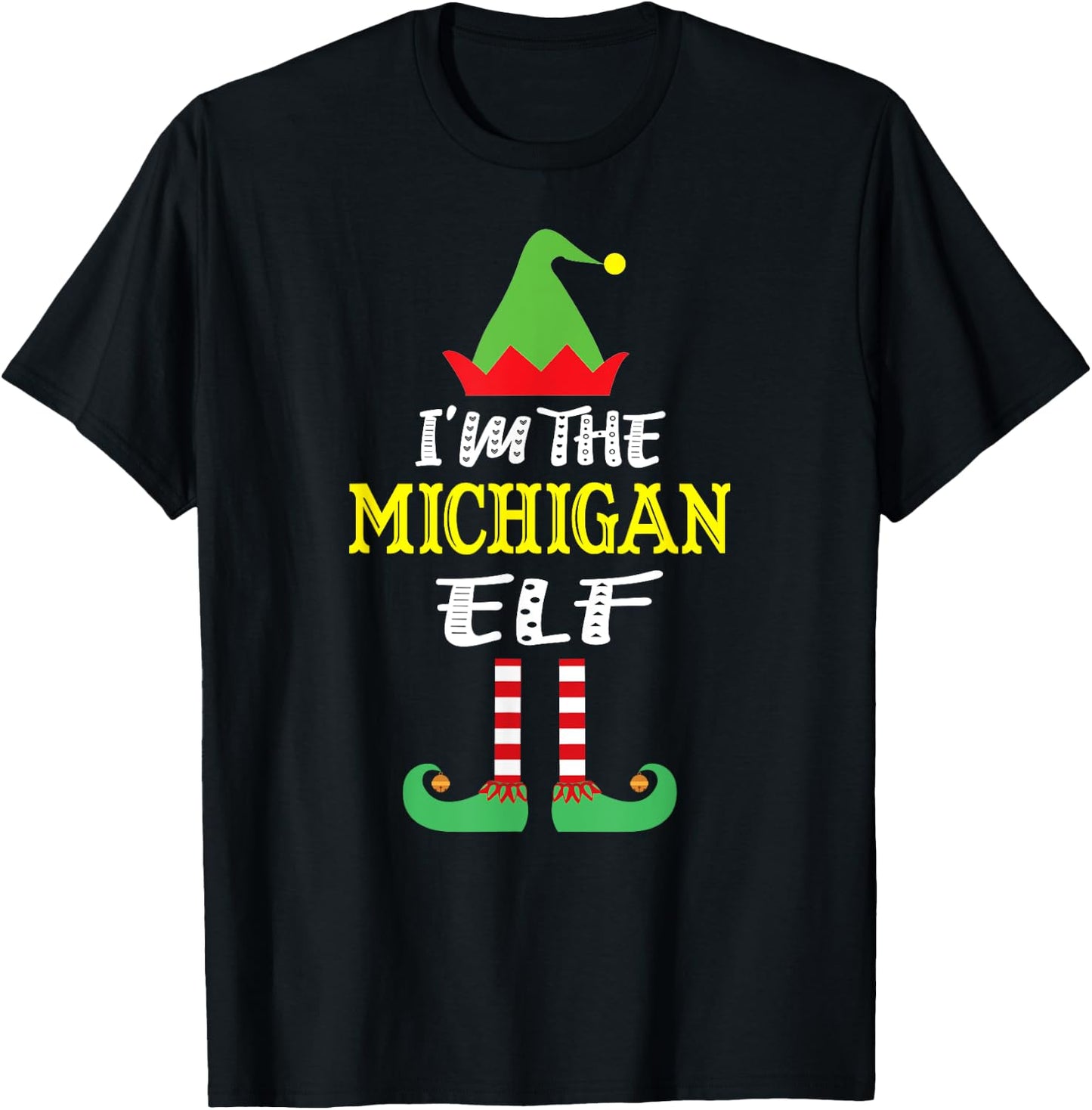I'm The Michigan Elf Group Matching Michigan Natives T-Shirt - T-Shirt | Black