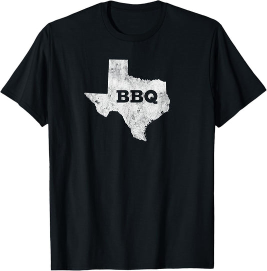 Vintage Retro Texas BBQ Shirt - State of Texas Barbecue T-Shirt - T-Shirt | Black