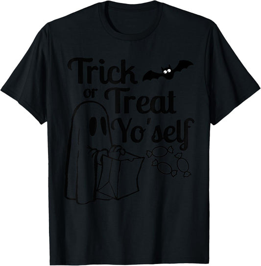 Treat Yo'self, Halloween T Shirt, Trick or Treat T-Shirt - T-Shirt | Black