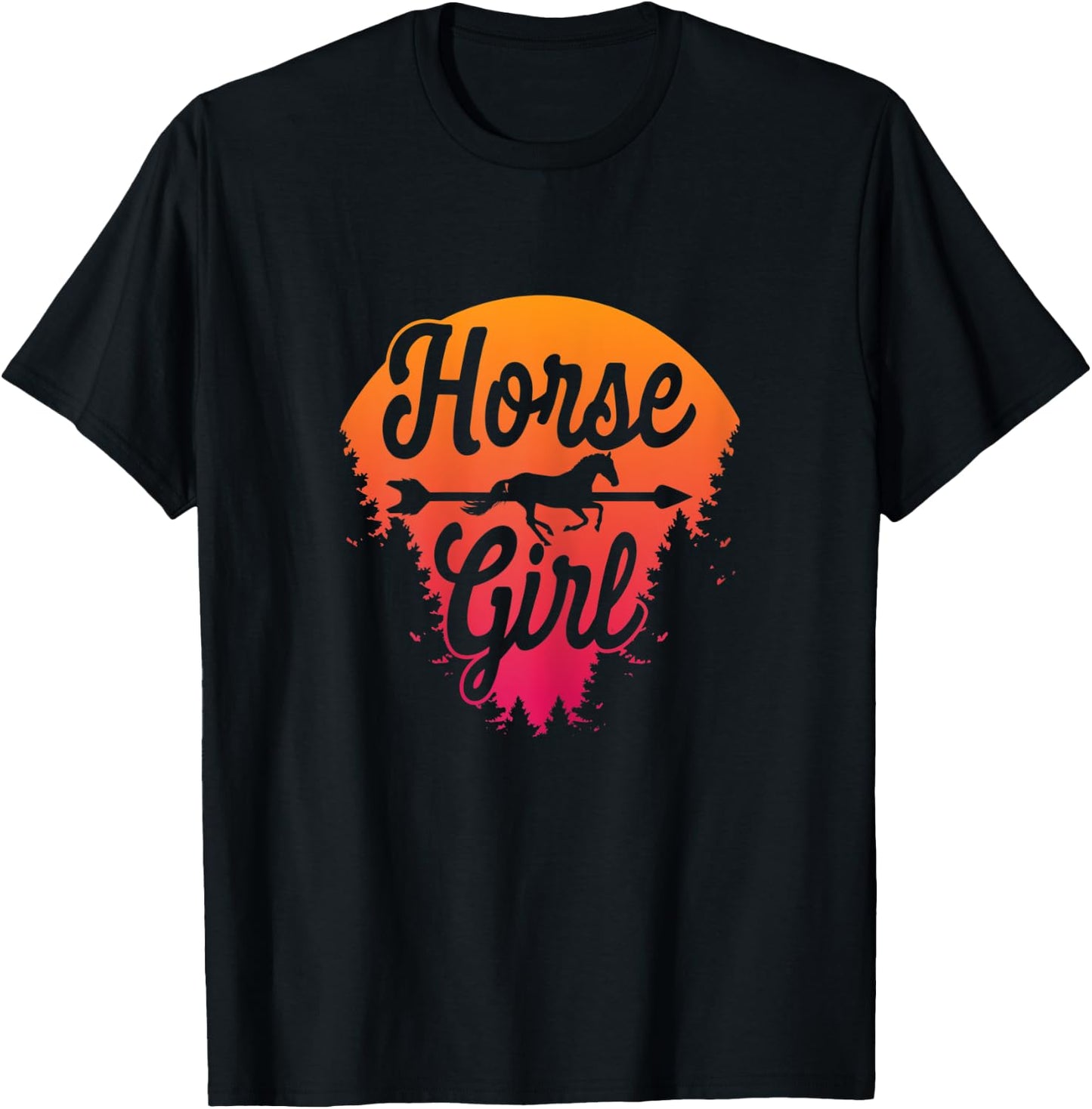 Cute horse shirt for teen girls T-Shirt - T-Shirt | Black