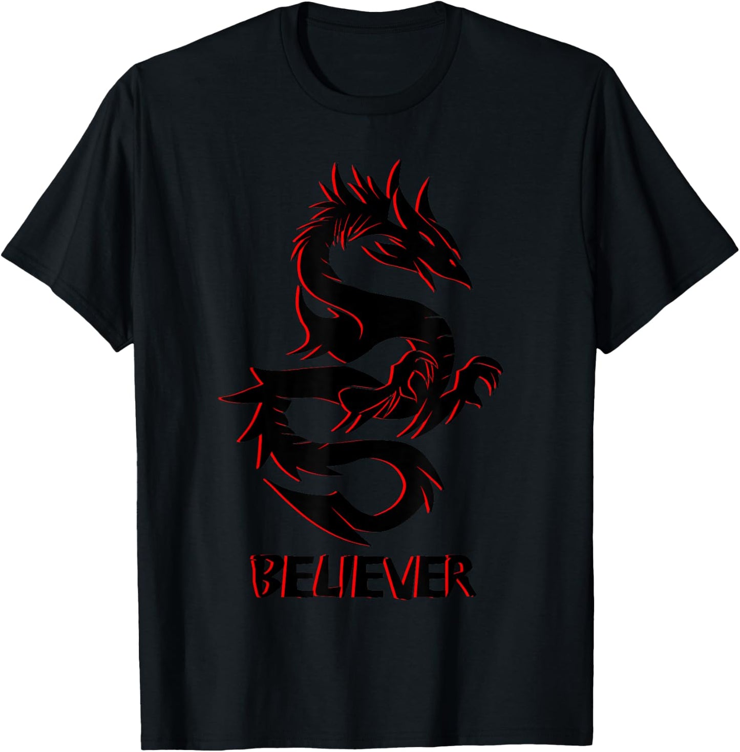 Imagine, Dream, Believe | Fantasy Rage Dragon Tattoo T-Shirt - T-Shirt | Black