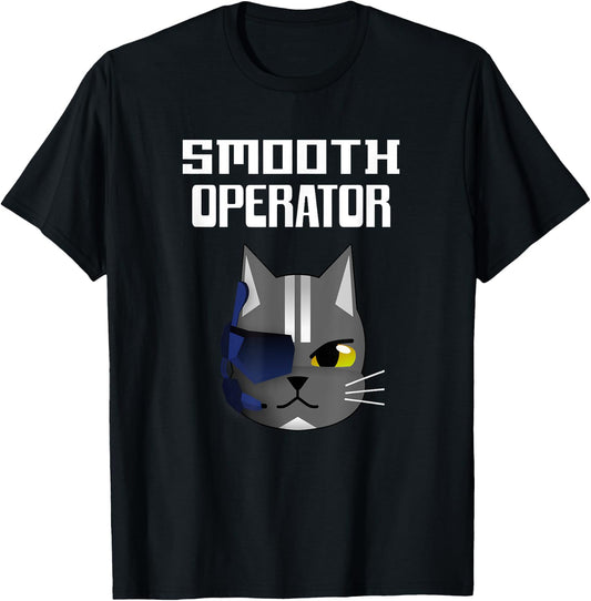 Funny Cat ; Smooth Operator Cat Shirt for Cat Lovers Women Kids T-Shirt - T-Shirt | Black