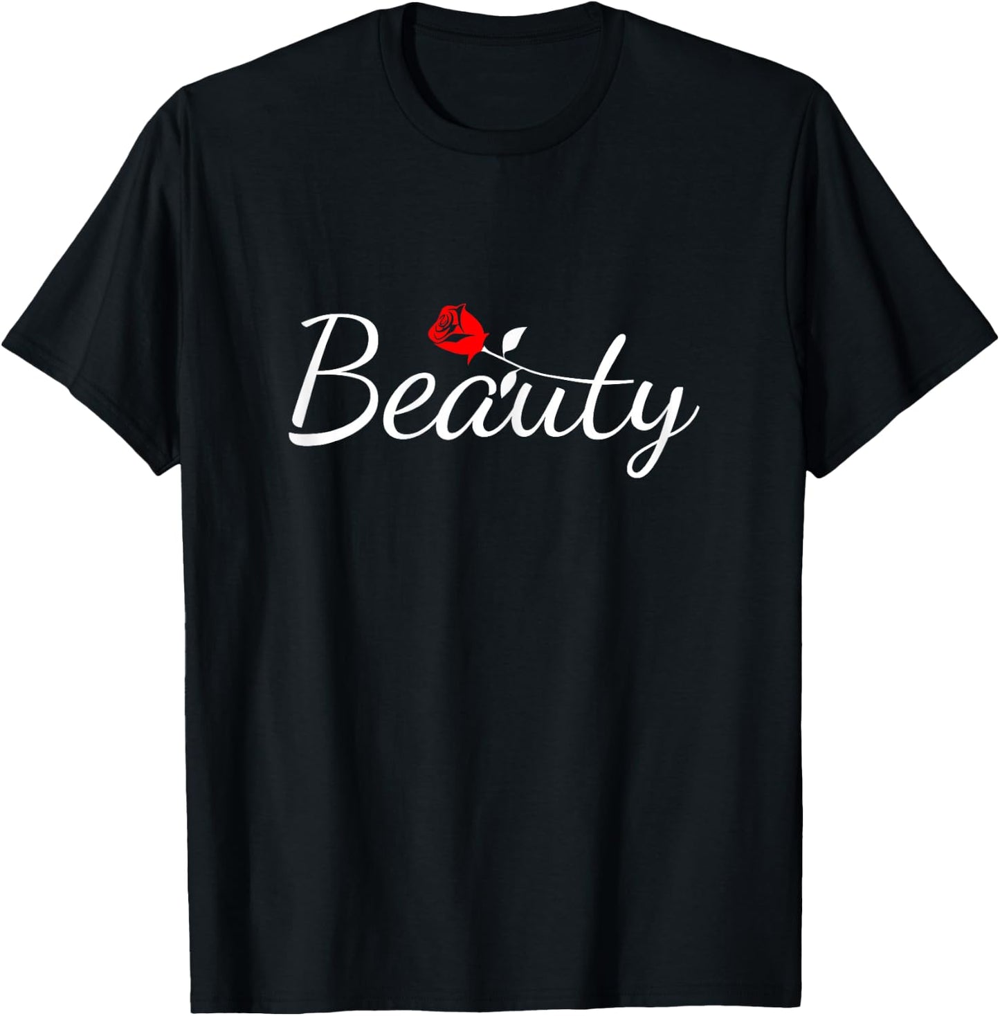 Her Beauty and His Beast Matching Couples T-Shirt - T-Shirt | Black