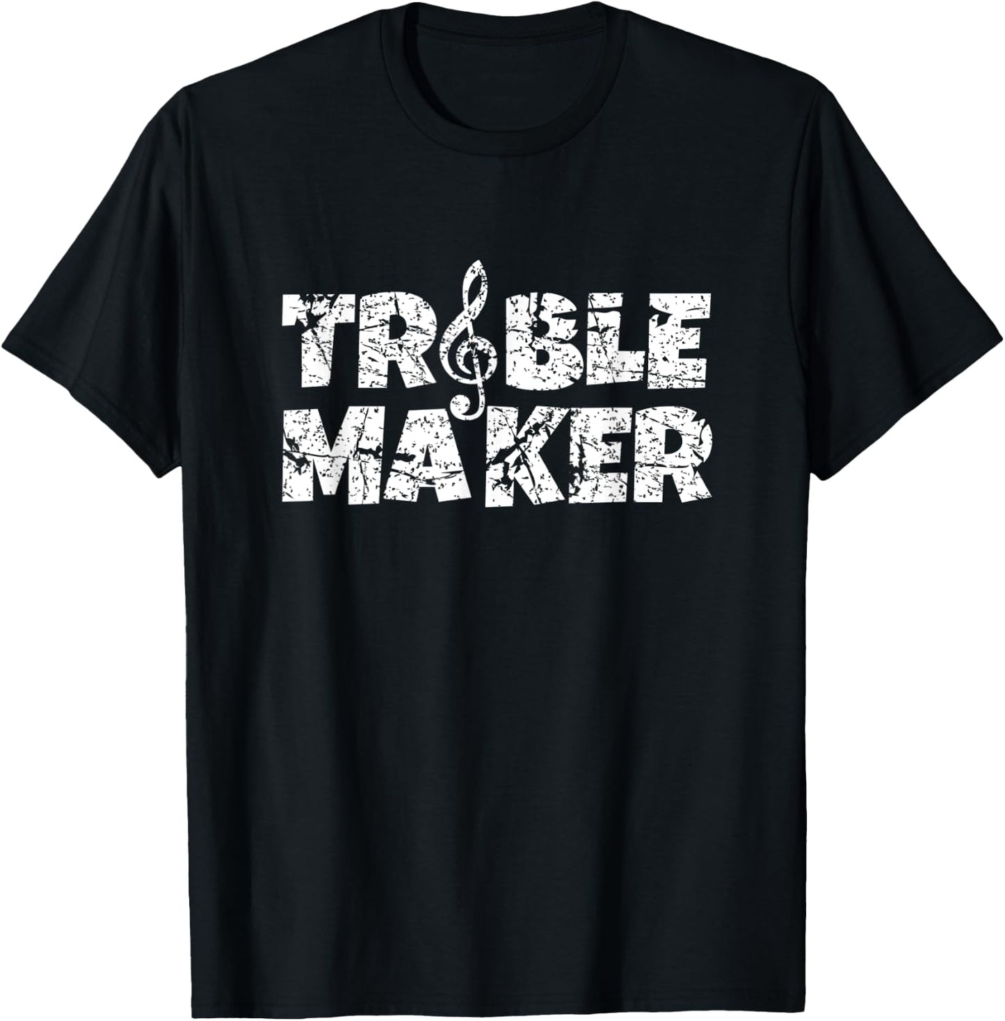 Treble Maker (Vintage White) Musician T-Shirt - T-Shirt | Black