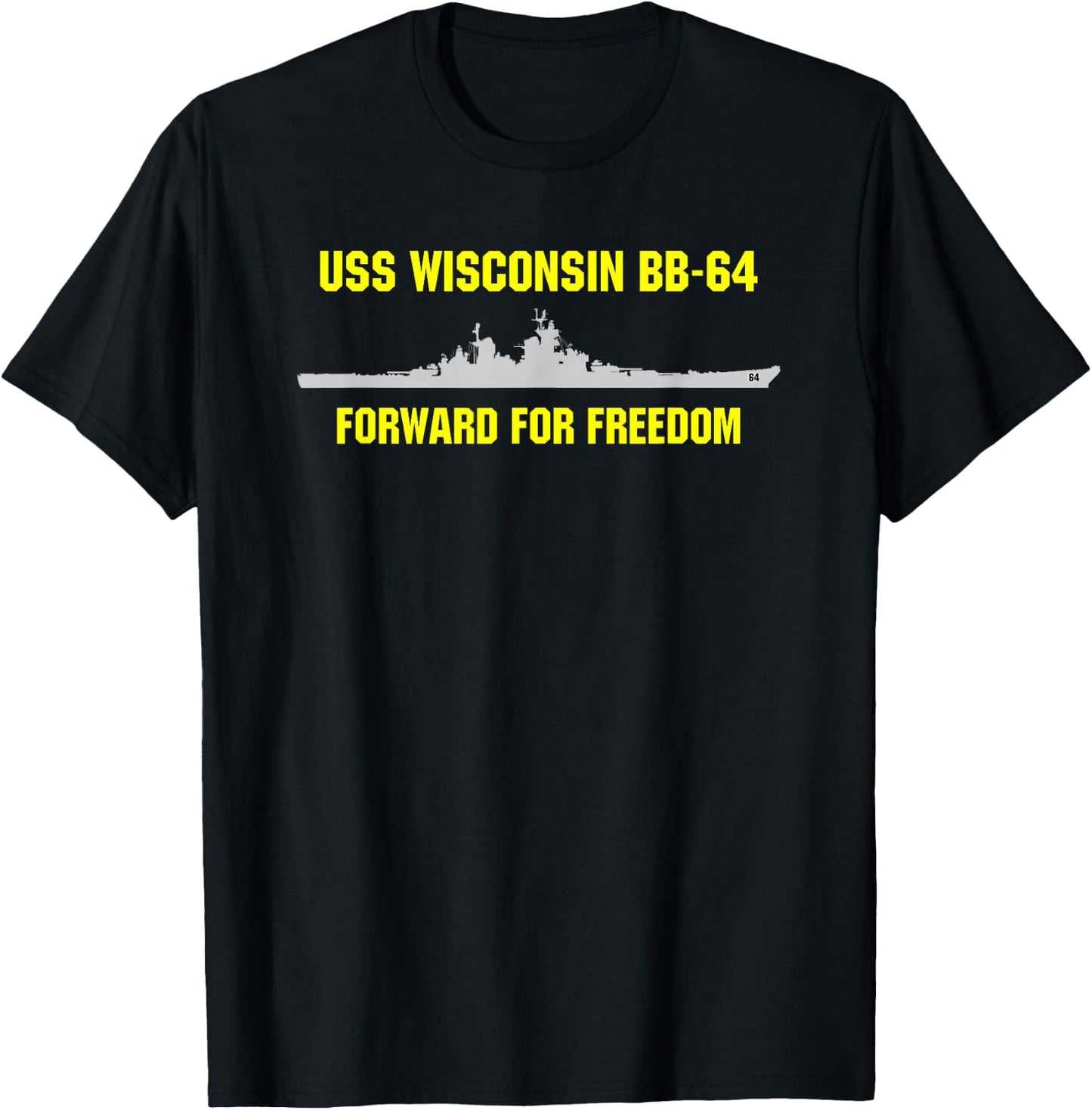USS Wisconsin BB-64 T-Shirt - T-Shirt | Black