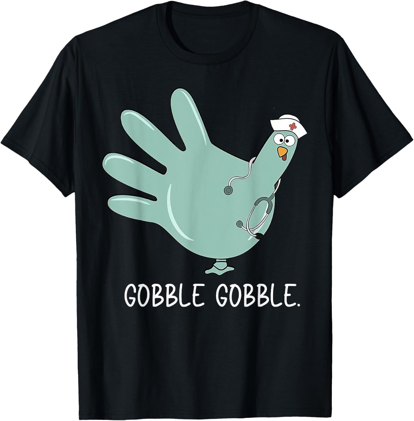Turkey Glove Nurse Thanksgiving T-Shirt - T-Shirt | Black