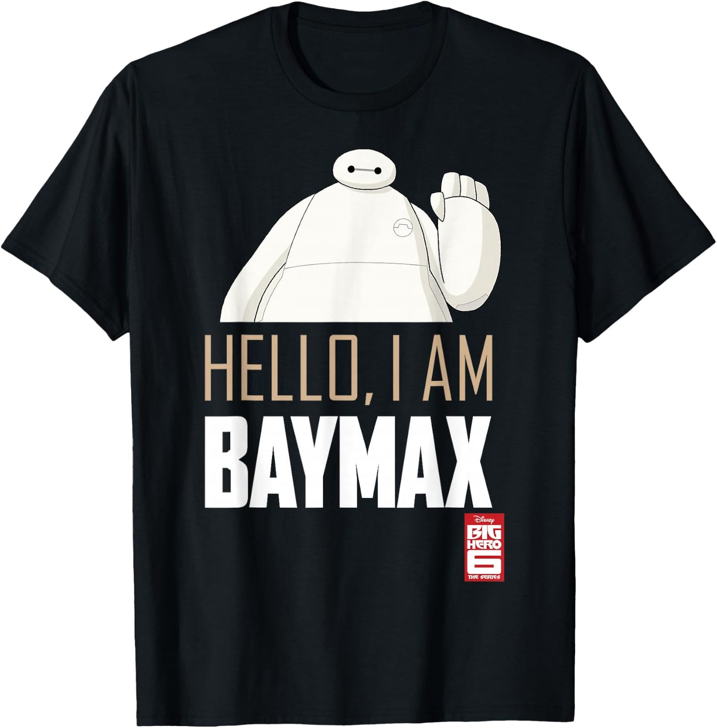 Disney Big Hero 6 TV Series Baymax Hello Graphic T-Shirt - T-Shirt | Black