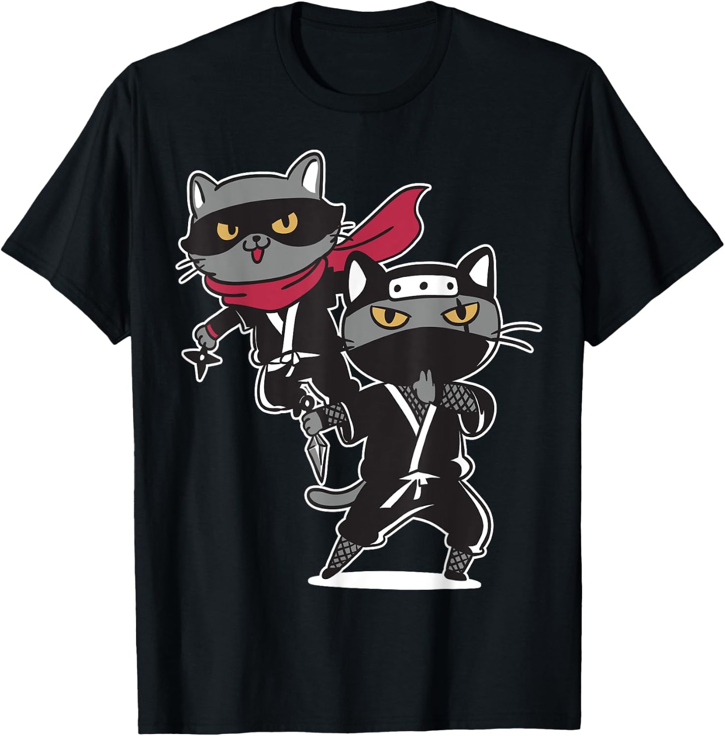 Cat Ninja Shirts for Boys Girls Men Women Kids T-Shirt - T-Shirt | Black