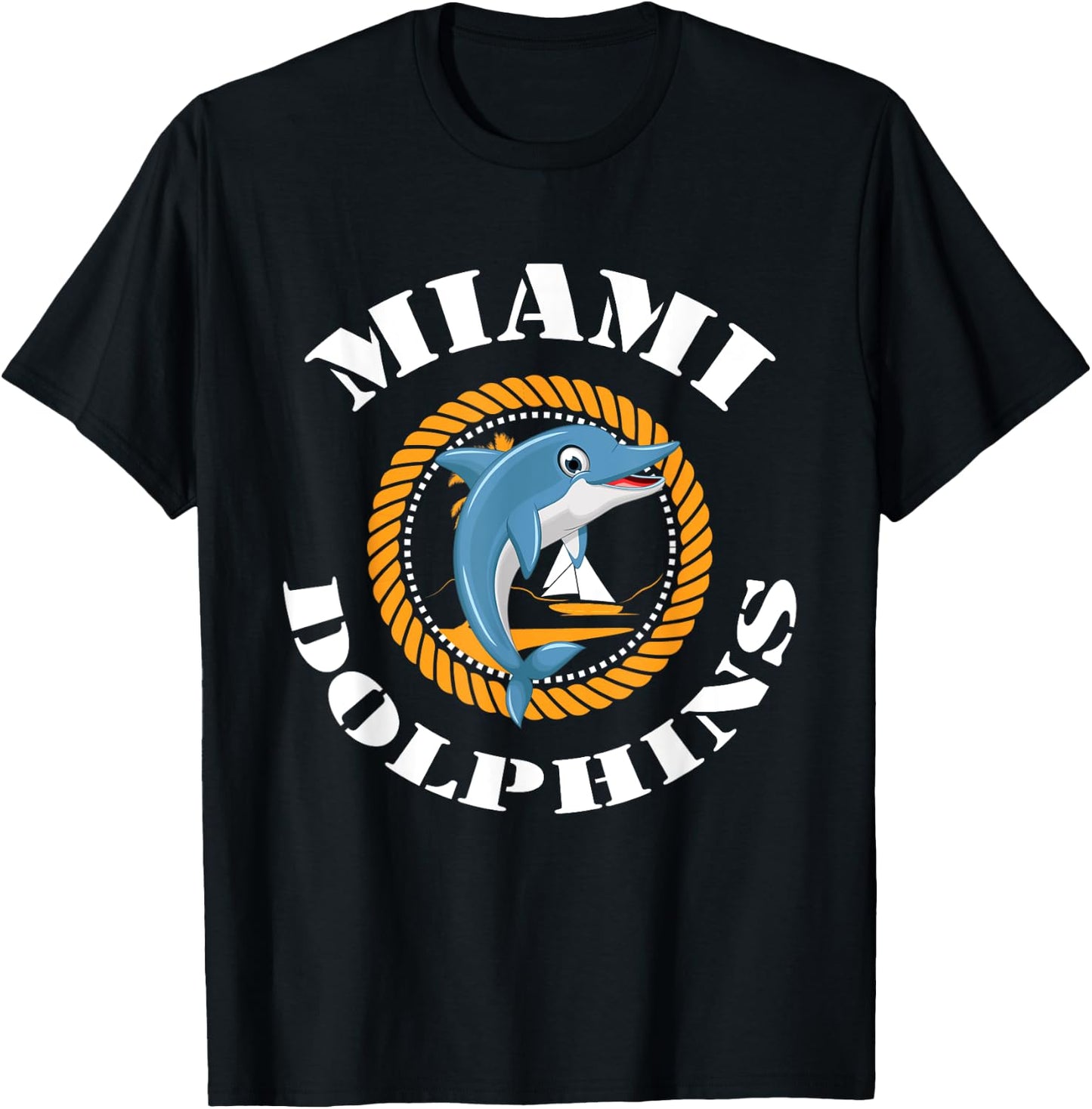 Retro Miami Dolphin Vintage Cute T-Shirt - T-Shirt | Black