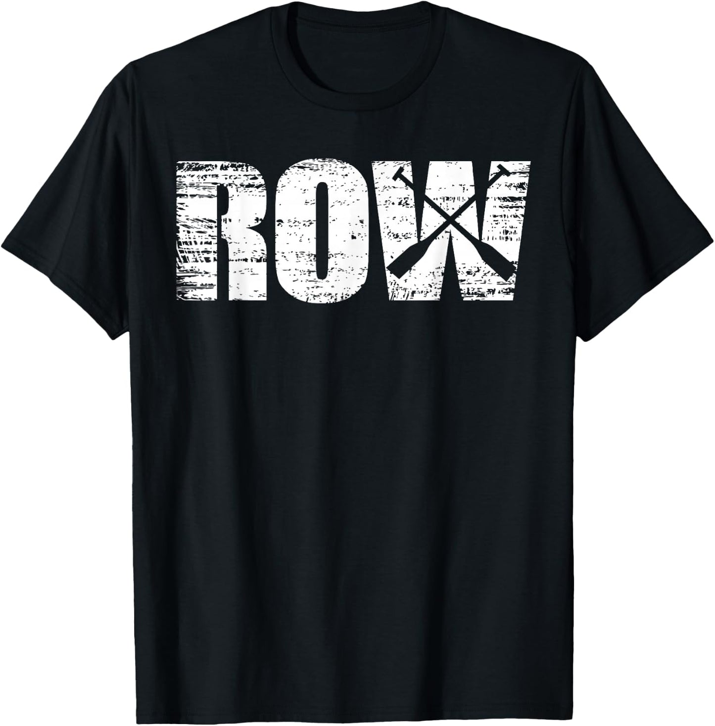 Row - Distressed Look Rowing for Rowers T-Shirt - T-Shirt | Black