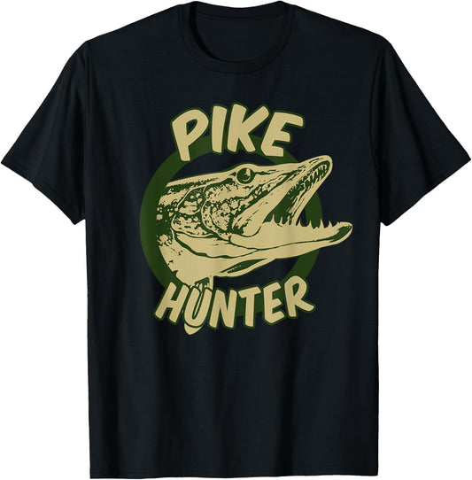 Pike Hunter | Northern Pike Fish Lovers Gift T-Shirt - T-Shirt | Black