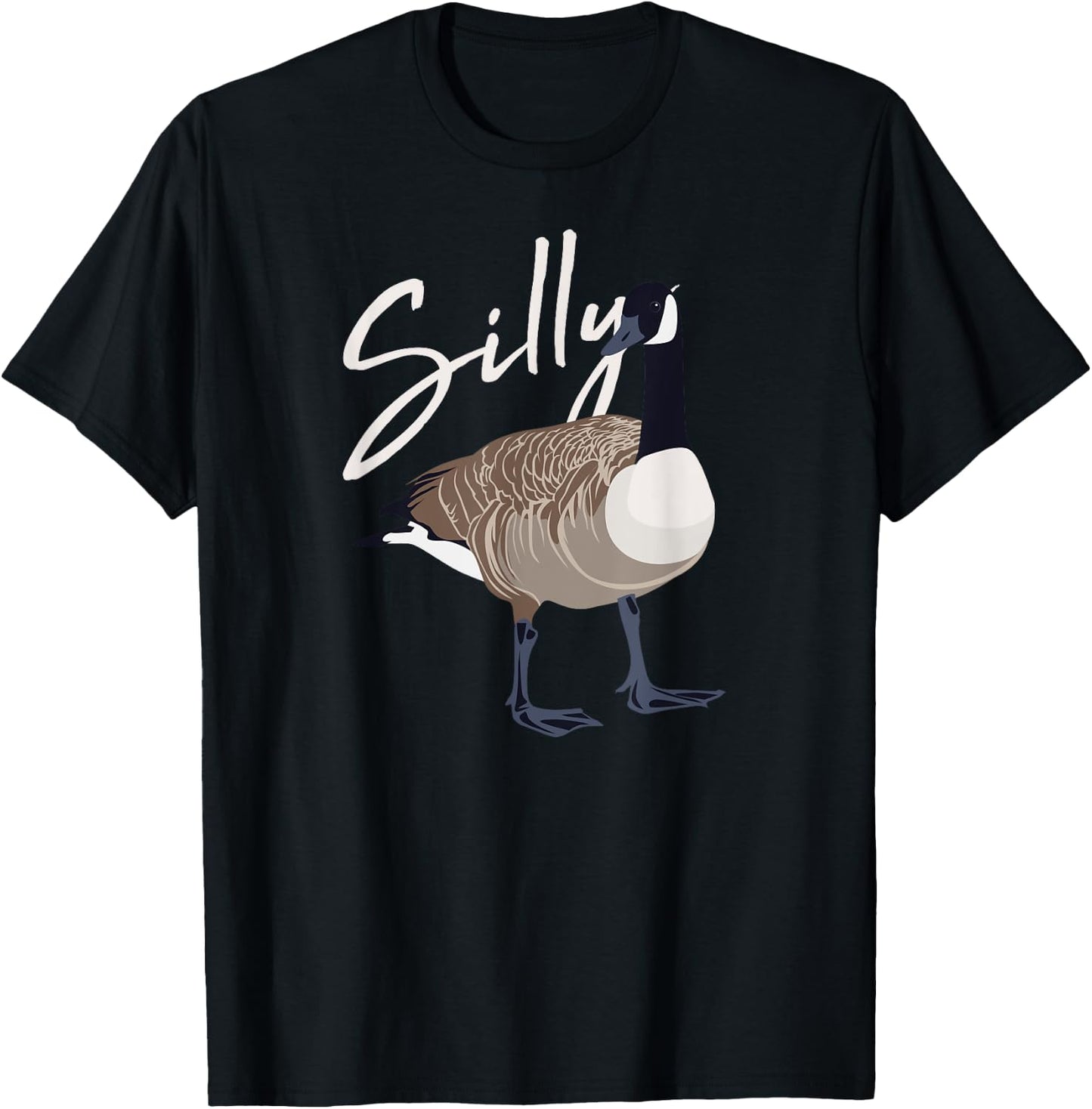 Canadian Goose Silly Goose Funny Cute Bird Hunter T-Shirt - T-Shirt | Black
