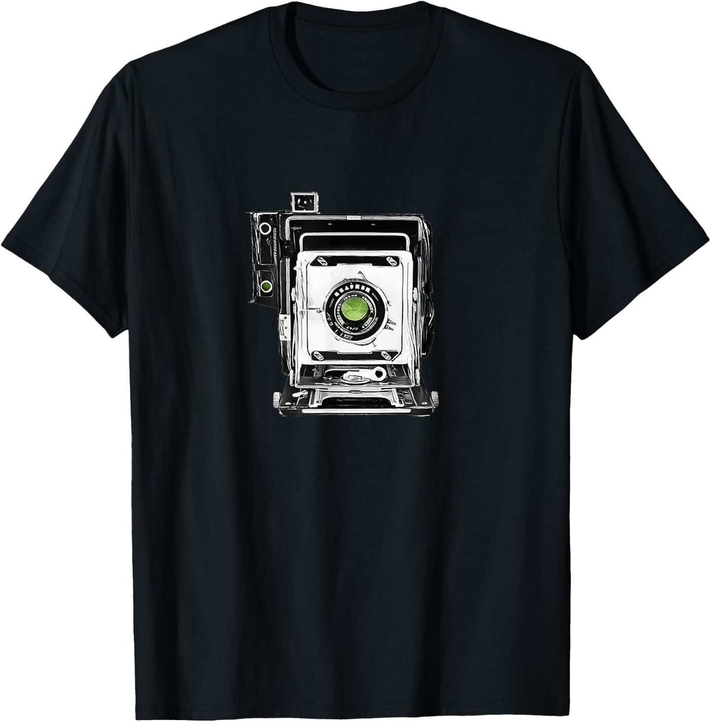 Large Format Vintage Press Camera T-Shirt - T-Shirt | Black