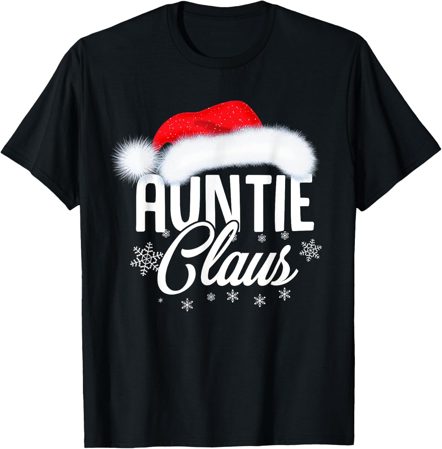 Auntie Claus Christmas Shirt Auntie Christmas T-Shirt - T-Shirt | Black