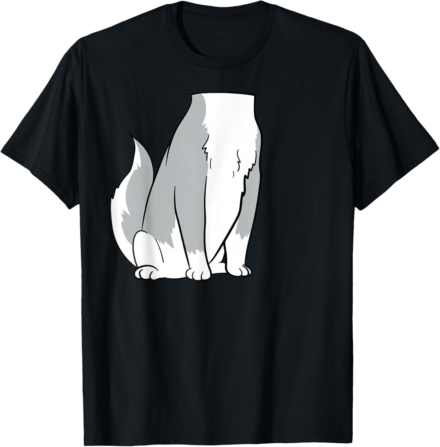 Siberian Husky Dog Body Costume Easy Halloween Cute Puppy T-Shirt - T-Shirt | Black